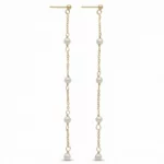 pendientes largos con perlas