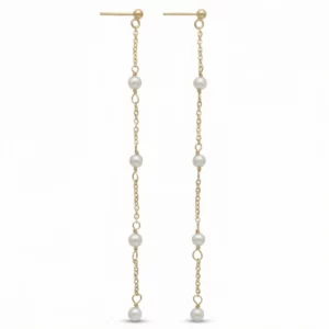 pendientes largos con perlas