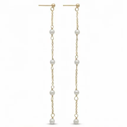 pendientes largos con perlas