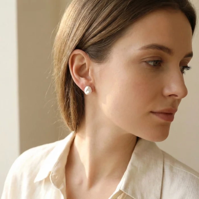 Ola Blanca – Pendientes barrocos - Imagen 4