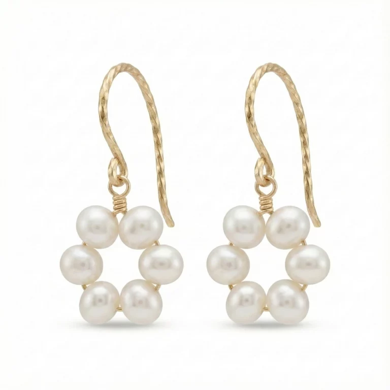 Pendientes de perlas florales con diseño encantador