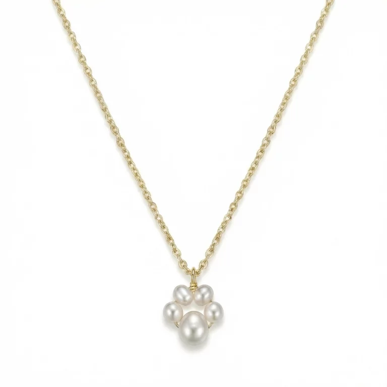 Collar con colgante de perlas naturales en forma dulce