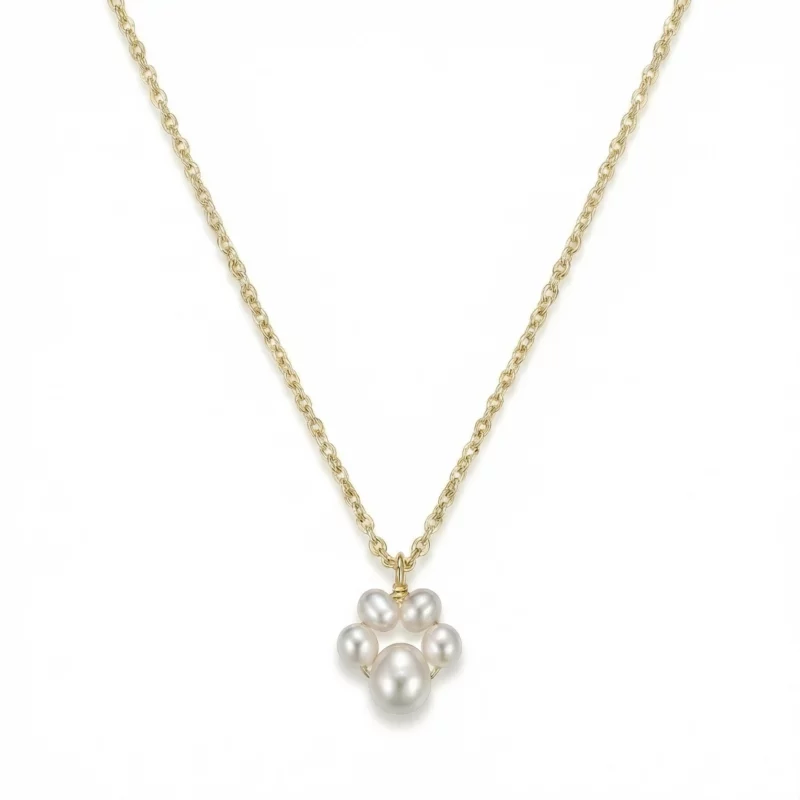 Collar con colgante de perlas naturales en forma dulce