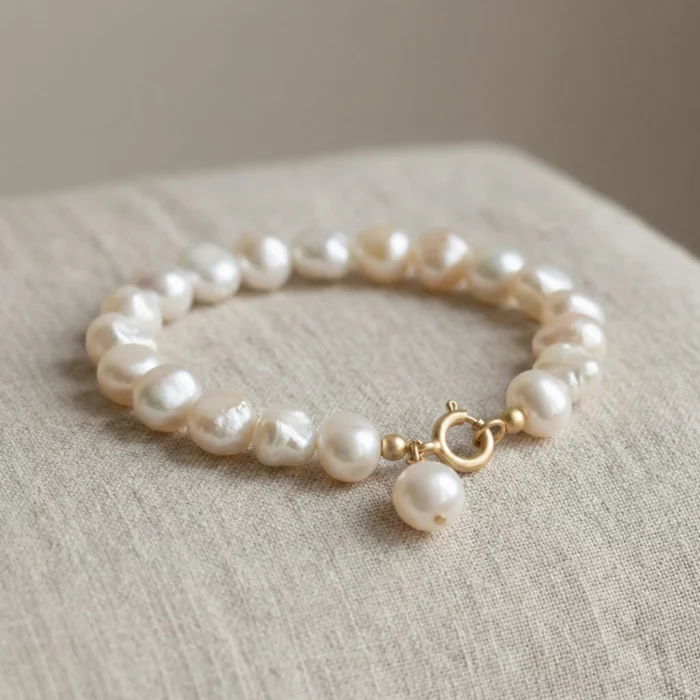 Alma Libre – Pulsera de perlas barrocas naturales - Imagen 3