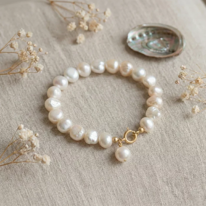 Alma Libre – Pulsera de perlas barrocas naturales - Imagen 4