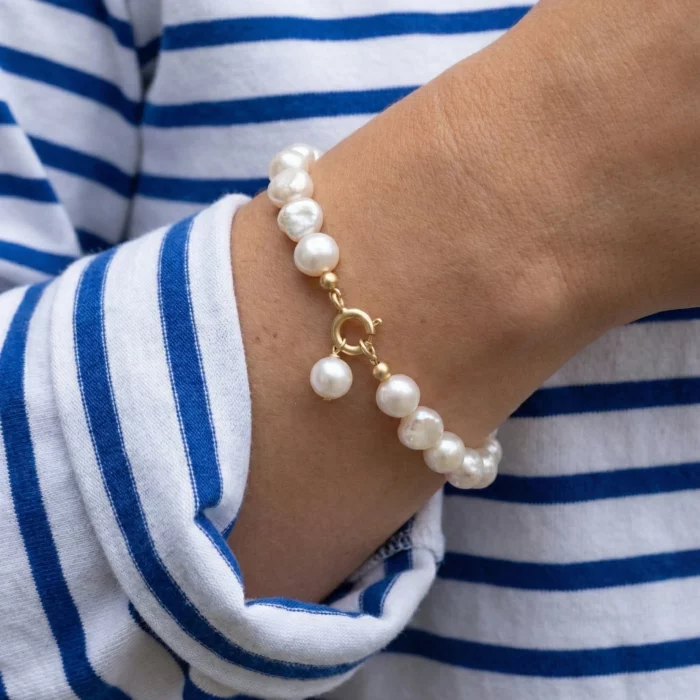 Alma Libre – Pulsera de perlas barrocas naturales - Imagen 7