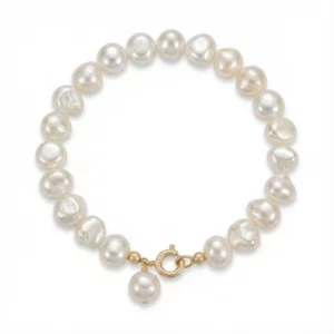 pulsera de perlas barrocas con cierre dorado