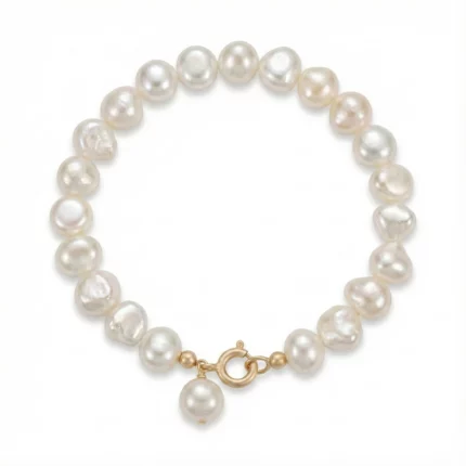 pulsera de perlas barrocas con cierre dorado
