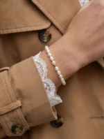 Instante Natural – Pulsera de perlas elástica minimalista - Imagen 3