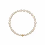 Pulsera elástica de perlas naturales blancas – Petich