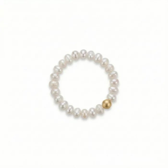 Equilibrio – Anillo de perlas con acento dorado - Imagen 4