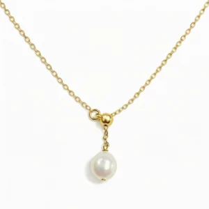 collar con perla colgante largo