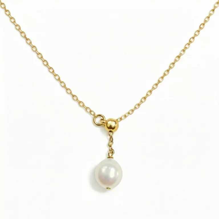 collar con perla colgante largo