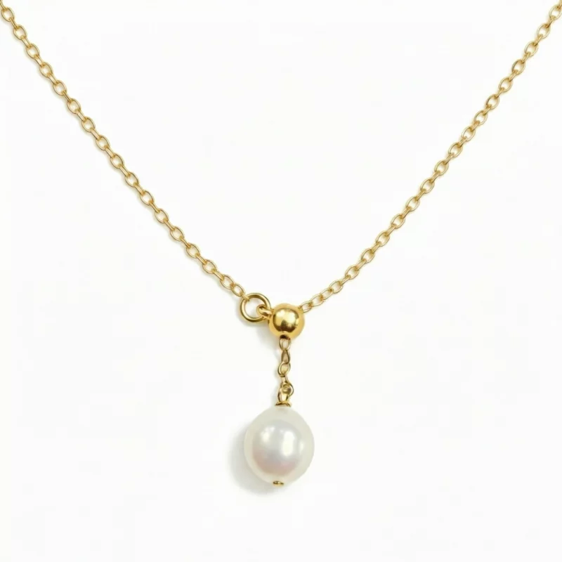 collar con perla colgante largo