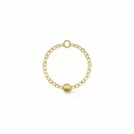 Anillo cadena con bola dorada en oro laminado – Petich