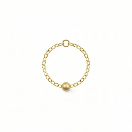 Anillo cadena con bola dorada en oro laminado – Petich