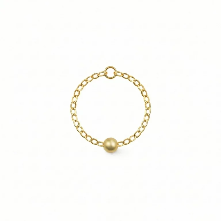 Anillo cadena con bola dorada en oro laminado – Petich