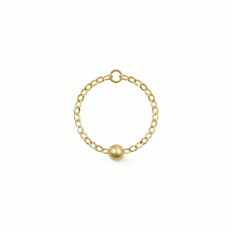 Anillo cadena con bola dorada en oro laminado – Petich