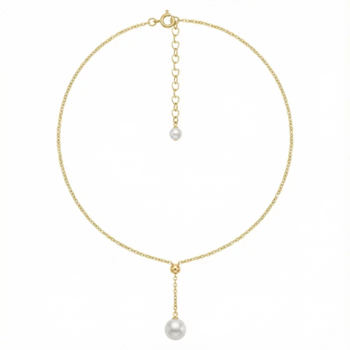 Gota de Luna – Collar Y con perla colgante - Imagen 2