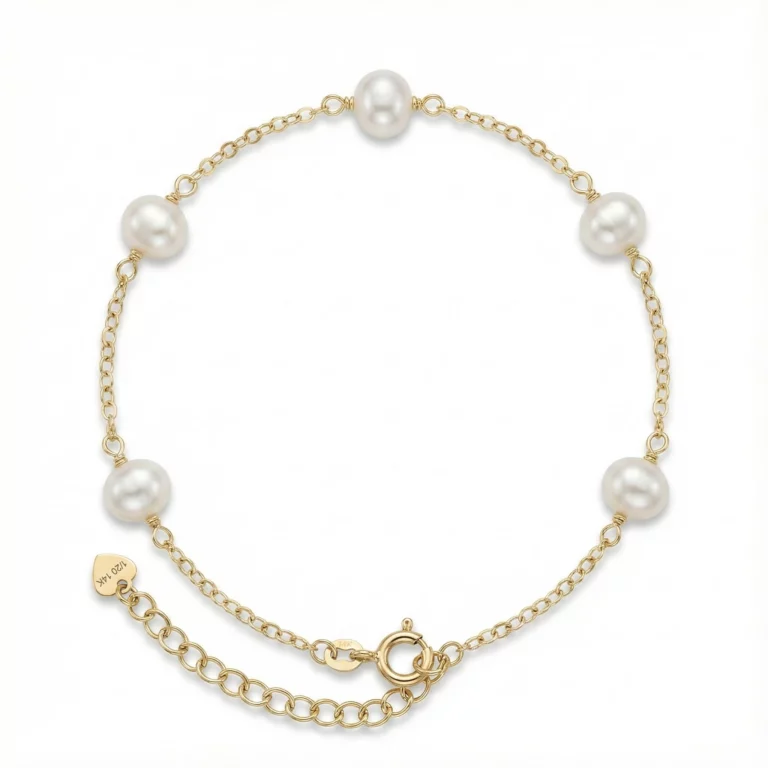 Pulsera dorada con perlas naturales – Petich