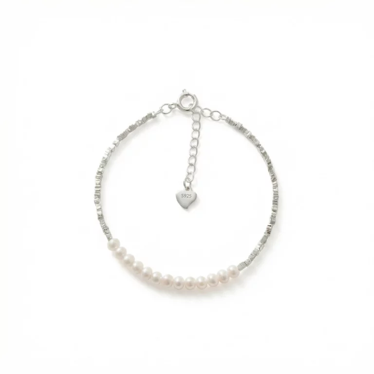 pulsera de perlas y plata para mujer - Petich