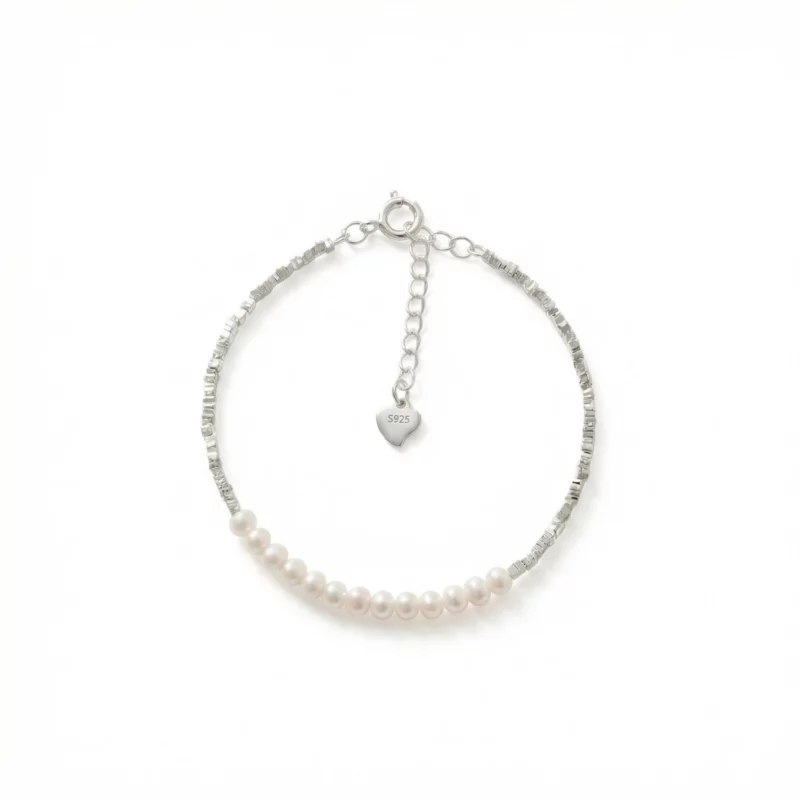 pulsera de perlas y plata para mujer - Petich