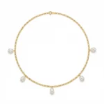 Olas Doradas – Collar con perlas suspendidas - Imagen 2
