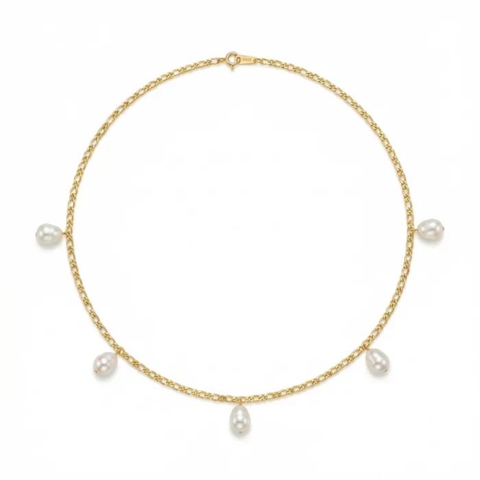 Olas Doradas – Collar con perlas suspendidas - Imagen 2